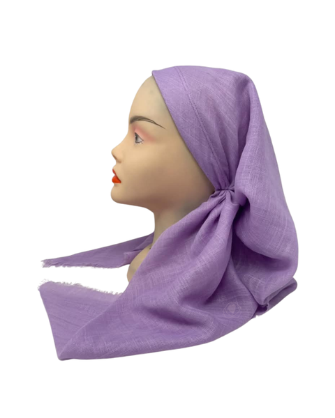 It's Younique Solid Shimmer Lavender Pre-Tied Open Back Bandanna with Velvet Grip