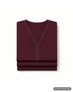 Folded Oh! Zuza Maroon V Neck Lace Modal 3/4 Sleeve & Shorts Pajamas Set