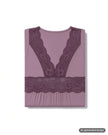 Folded Oh! Zuza Lilac Sheer Lace Modal Nightshirt