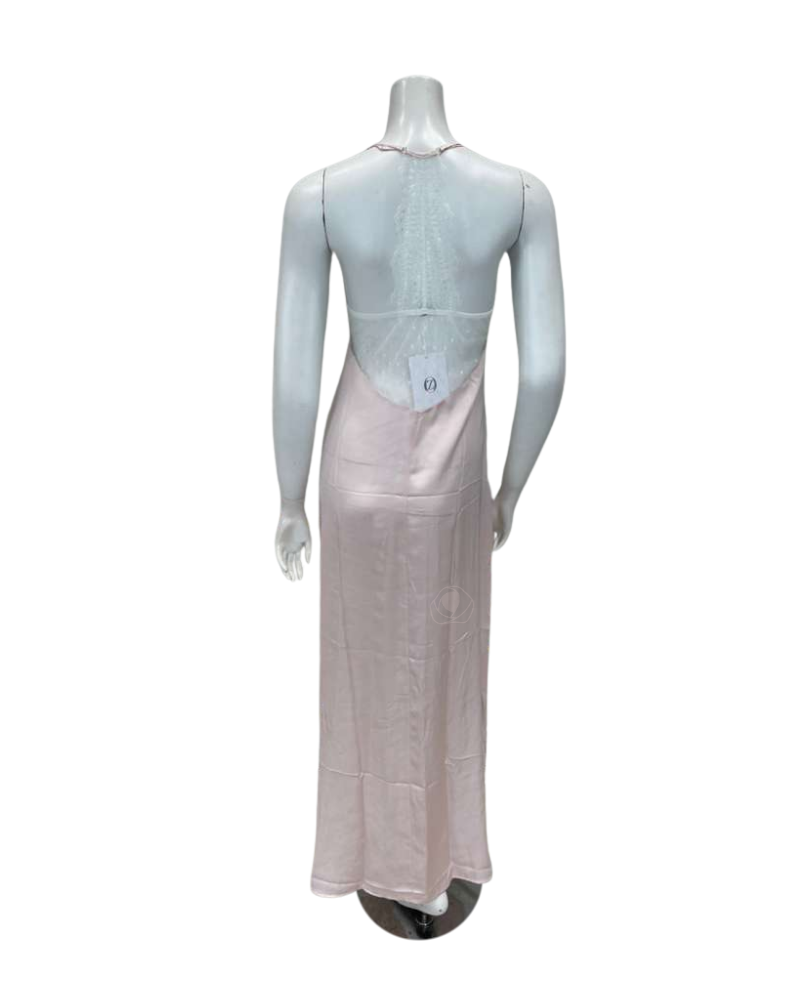 Oh! Zuza Blush Satin and Lace Gown & Robe Set