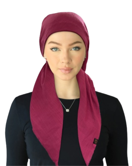Cherie Berry Solid Fringe Design Adjustable Closed Back Pre-Tied Bandanna