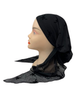 Triple Up Black/Black Mesh Bows Lined Pre-Tied Bandanna