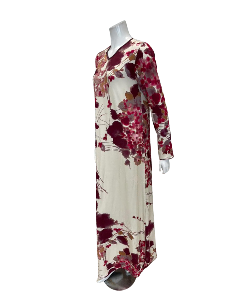 Verdiani Mocha Floral Print V Pull On Modal Nightgown