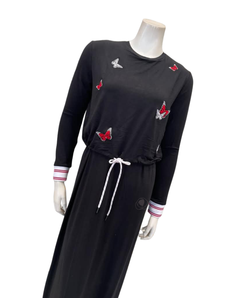 ORD Black/Butterflies Modal Nursing Nightgown