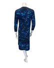 Seashells Navy Leopard Rounded Front V Pintuck 3/4
