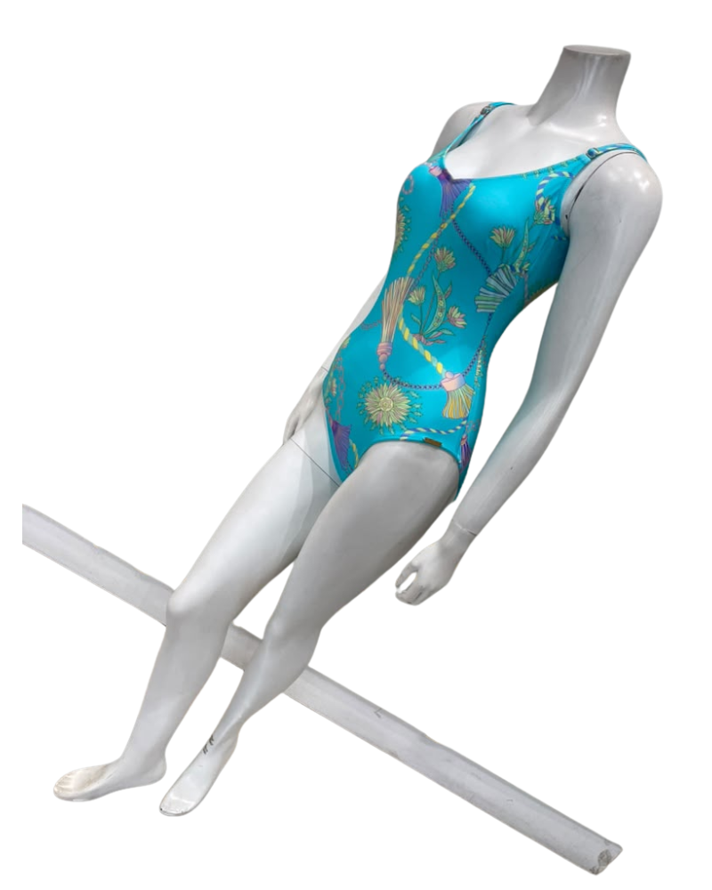 Furstenberg Teal Chains Print Swimsuit Myselflingerie.com