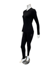 Angelice Black Royal Embroidery V Neck Modal Pajamas Set