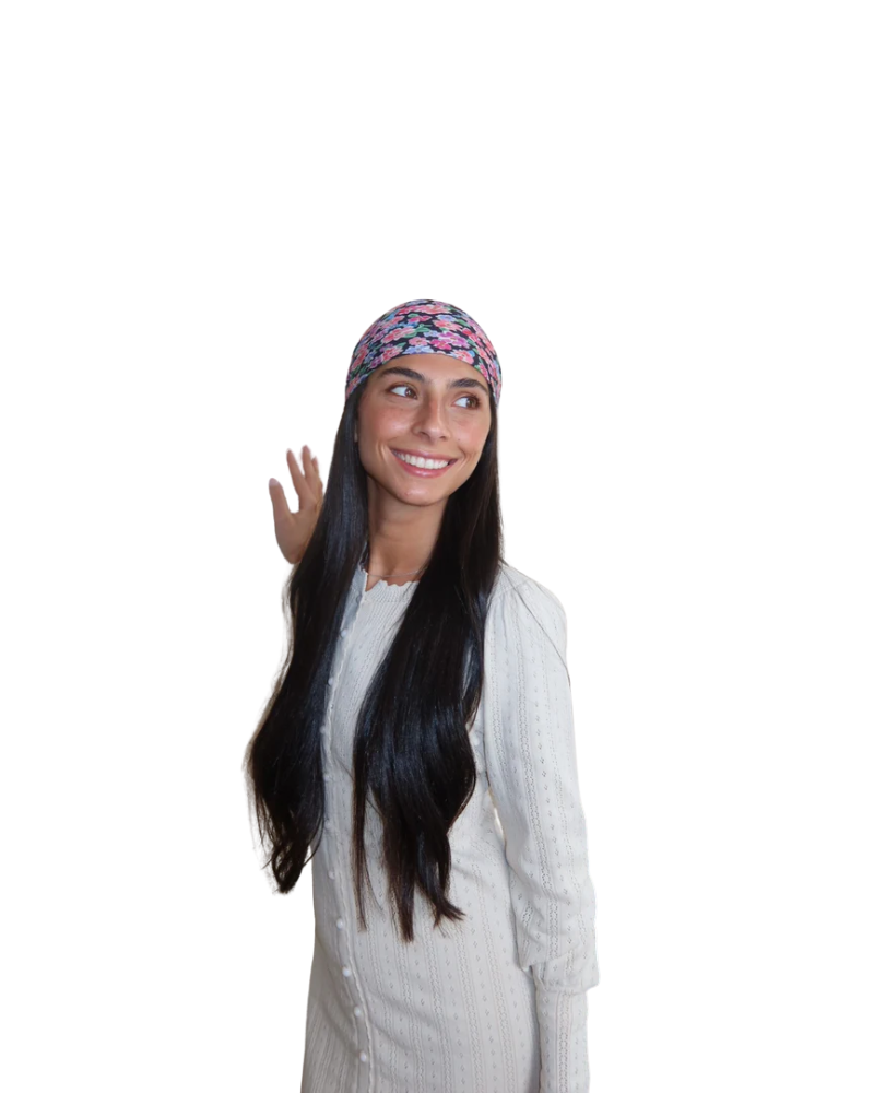 Scarf Bar Ditsy Noir Square Scarf with Invisible Grip Myselflingerie.com