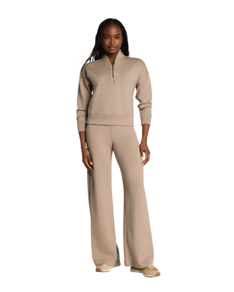 Spanx Dune Heather AirEssentials Shawl Collar Half Zip Myselflingerie.com