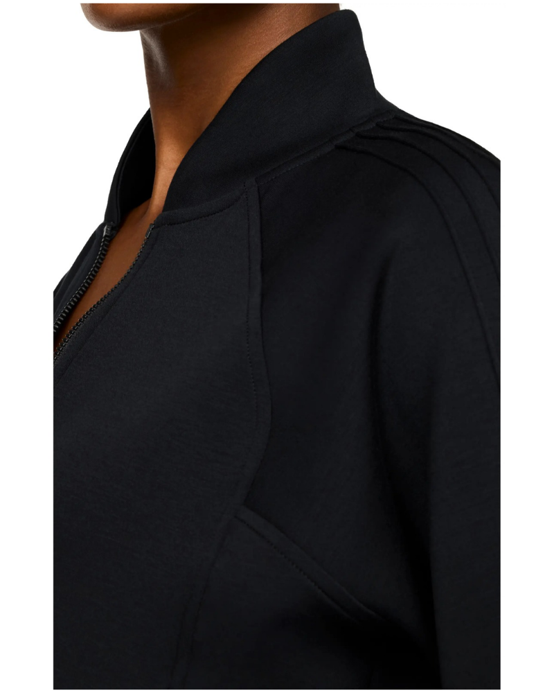 Spanx Very Black Pintuck Track Jacket