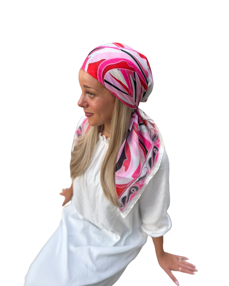 Scarf Bar Inspired Flame Ribbon Square Scarf with Invisible Grip Myselflingerie.com