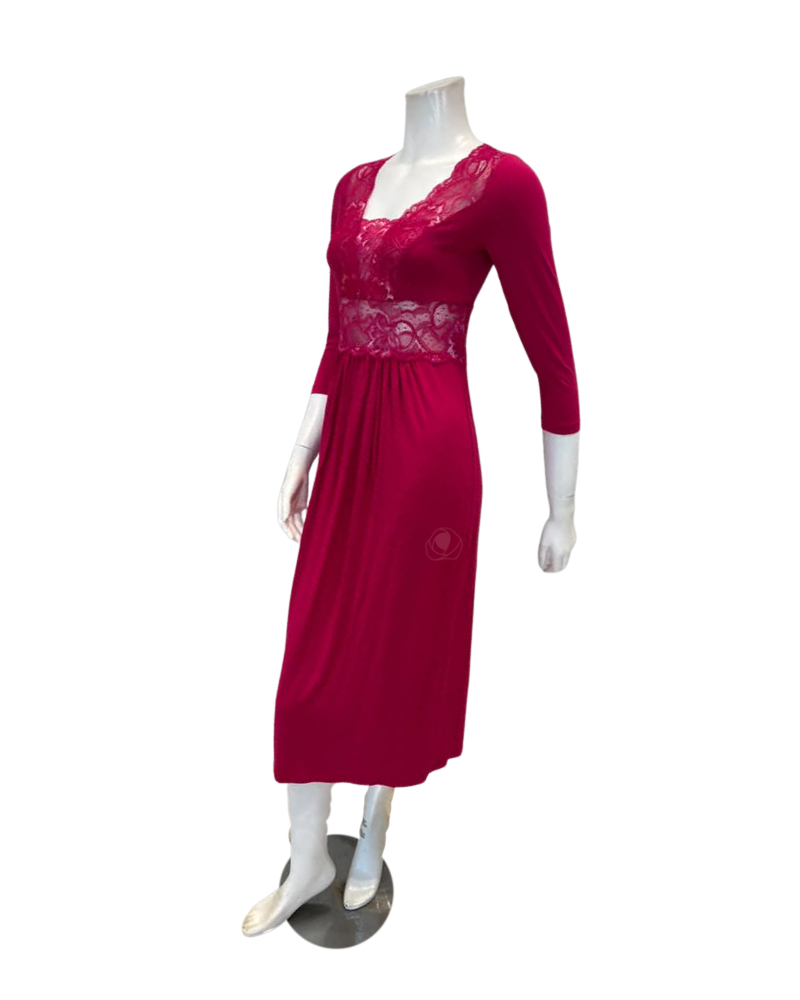 Oh! Zuza Ruby Sheer Lace Modal Nightshirt