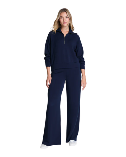 Spanx Timeless Navy AirEssentials Lightweight  Half Zip Myselflingerie.com