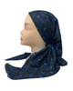 It's Younique Blue/Black MCM Designer Inspired Pre-Tied Open Back Bandanna with Velvet Grip