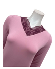Oh! Zuza Lilac Swirl Design Modest V Neck Modal Nightshirt