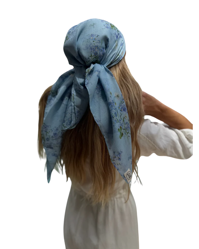 Scarf Bar Bluebell Mist Square Scarf with Invisible Grip Myselflingerie.com