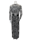 ORD Black and White Spiral Print Modal Nursing Nightgown Myselflingerie.com
