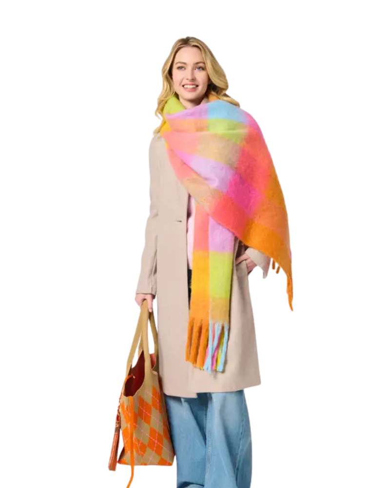 ShiraLeah Orange Robbie Argyle Tote Bag