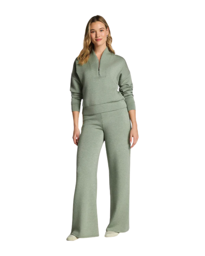 Spanx Sage Brush Heather AirEssentials Shawl Collar Half Zip Myselflingerie.com