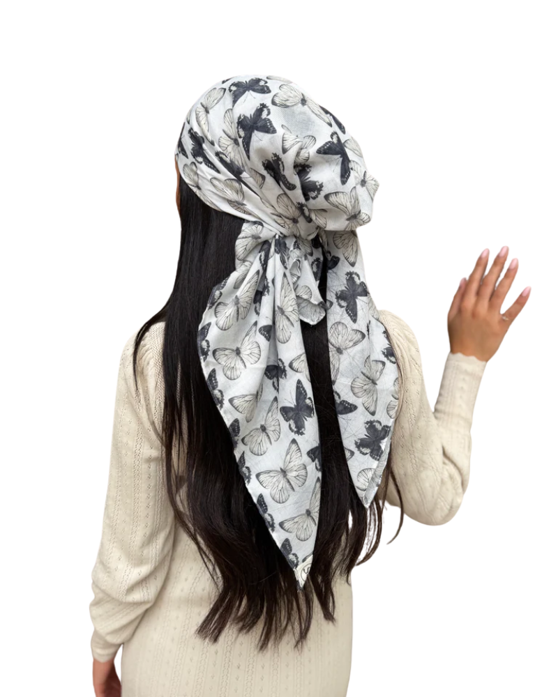 Scarf Bar Noir Monarch Square Scarf with Invisible Grip Myselflingerie.com