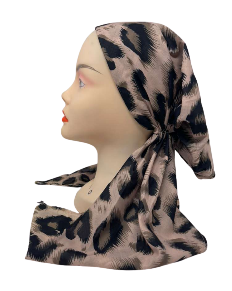 Ahead Tan Feral Chic Israeli Style Long Tails Pre-Tied Bandanna