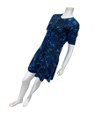 Seashells Navy Leopard Short Sleeve Zippered Swim Dress with Shorts Attached Myselflingerie.com
