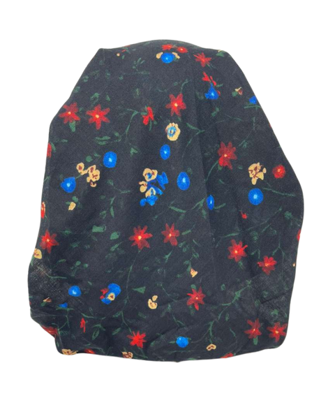 Cherie Floral Border Design Adjustable Pre-Tied Open Back Bandanna