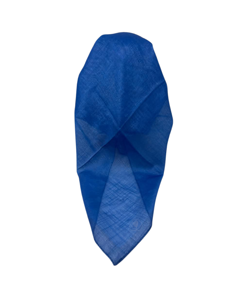 It's Younique Solid Shimmer Sky Blue Pre-Tied Open Back Bandanna with Velvet Grip