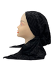 Triple Up Black Velvet Lined Pre-Tied Bandanna