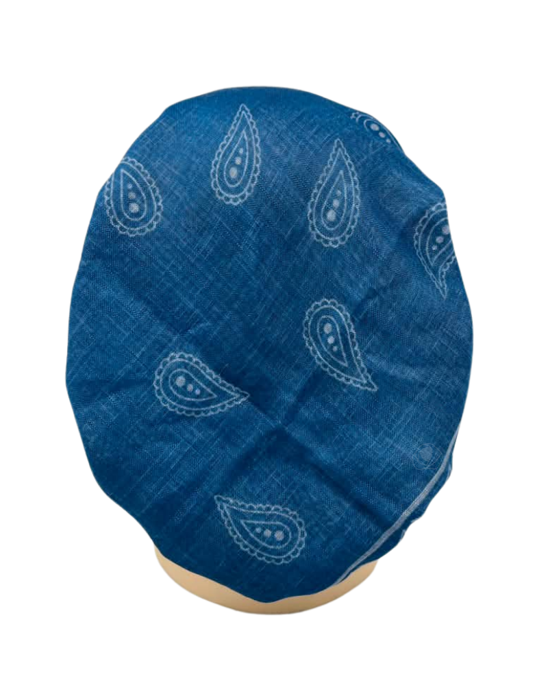 Revaz Navy Paisley Adjustable Pre-Tied Bandanna with Velvet Grip
