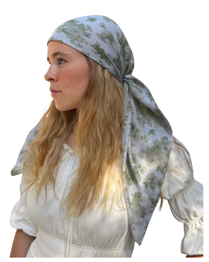 Scarf Bar Sage Garden Square Scarf with Invisible Grip
