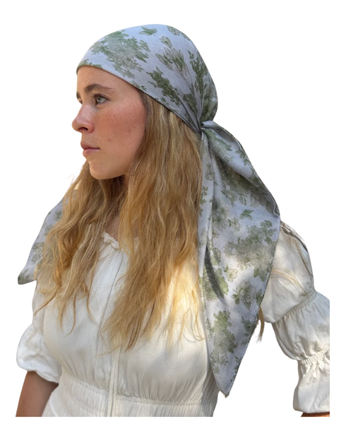 Scarf Bar Sage Garden Square Scarf with Invisible Grip