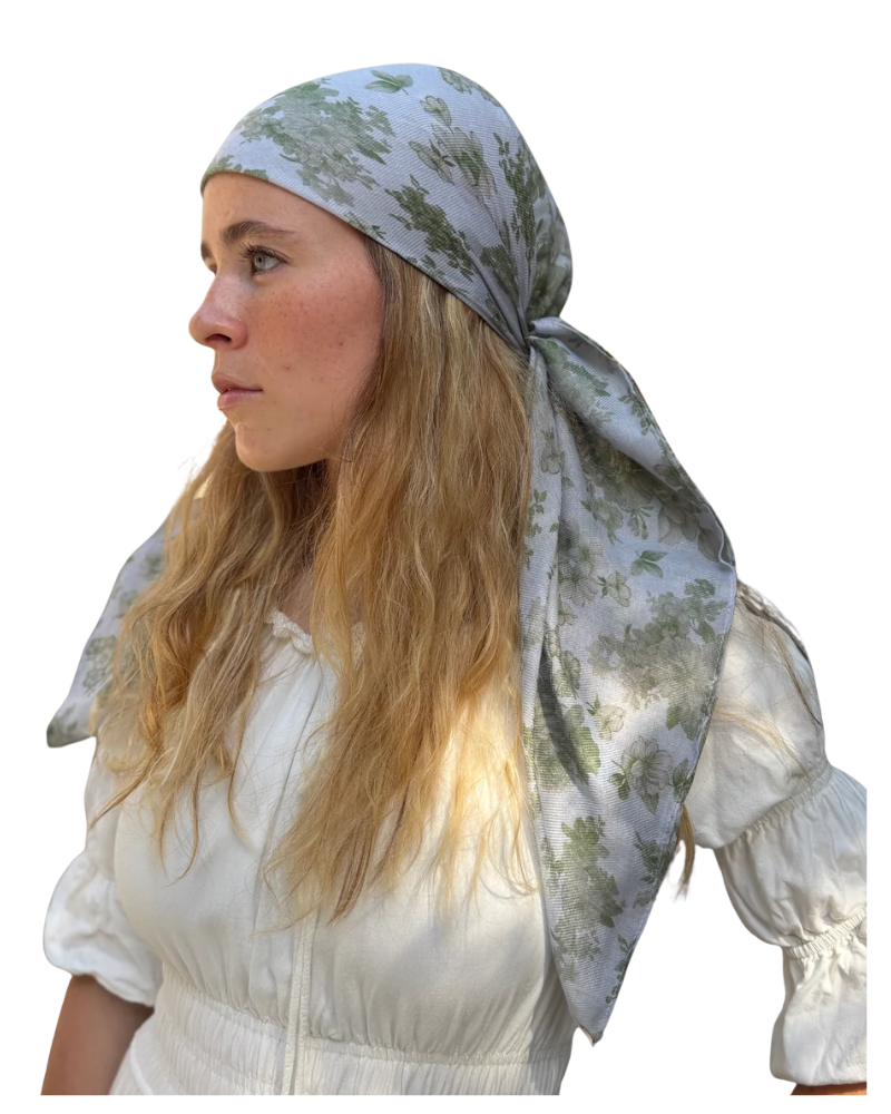Scarf Bar Sage Garden Square Scarf with Invisible Grip