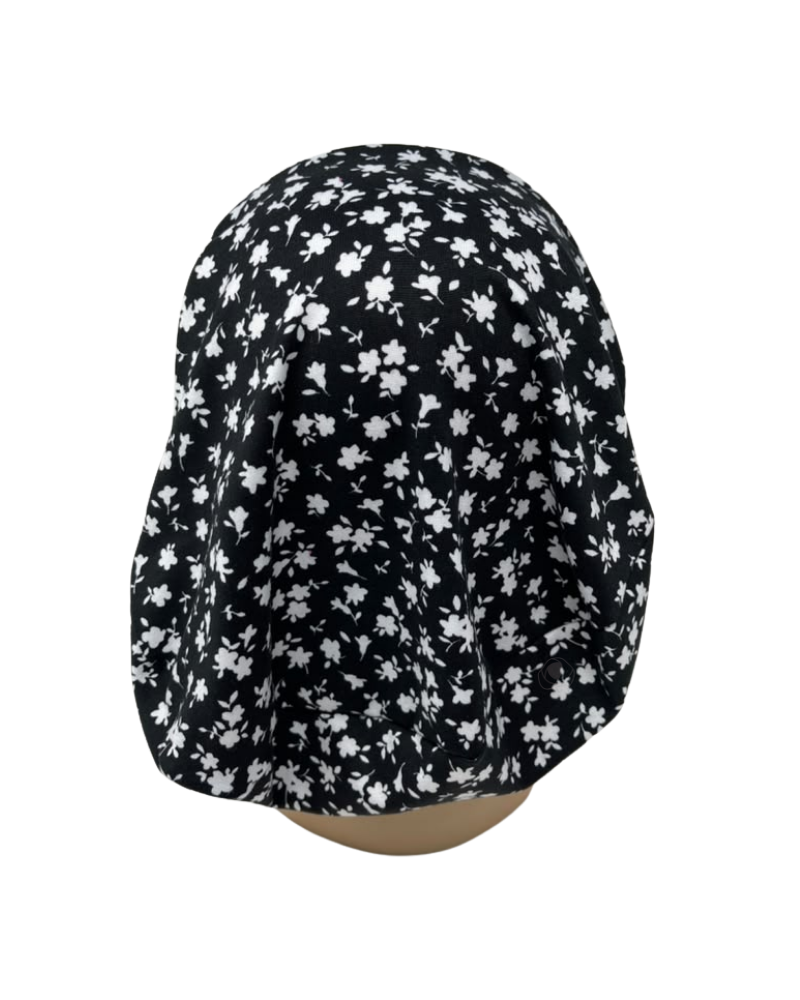 Triple Up Black/White Floral Sleeping Snood