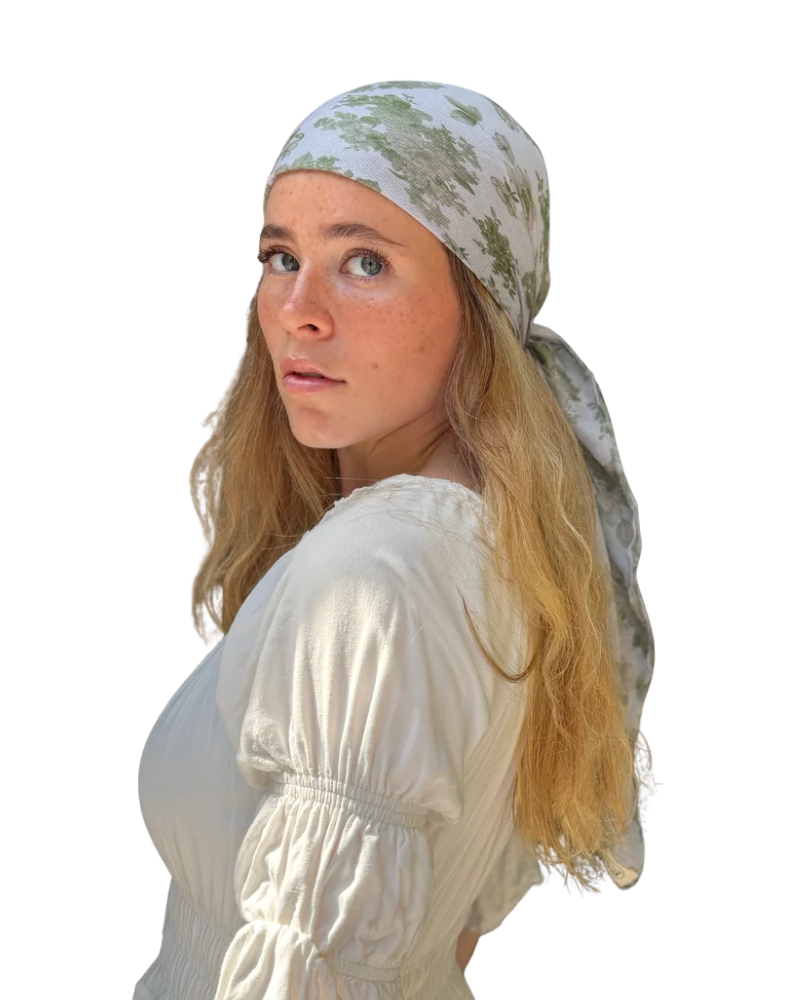 Scarf Bar Sage Garden Square Scarf with Invisible Grip