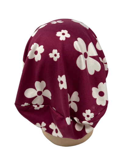 Triple Up Burgundy/Beige Flowers Sleeping Snood