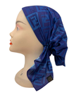 Cherie Navy F Design Short Tails Pre-Tied Bandanna