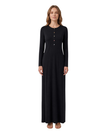 Ellwi Black Rhinestone Button Down Cotton Nightgown