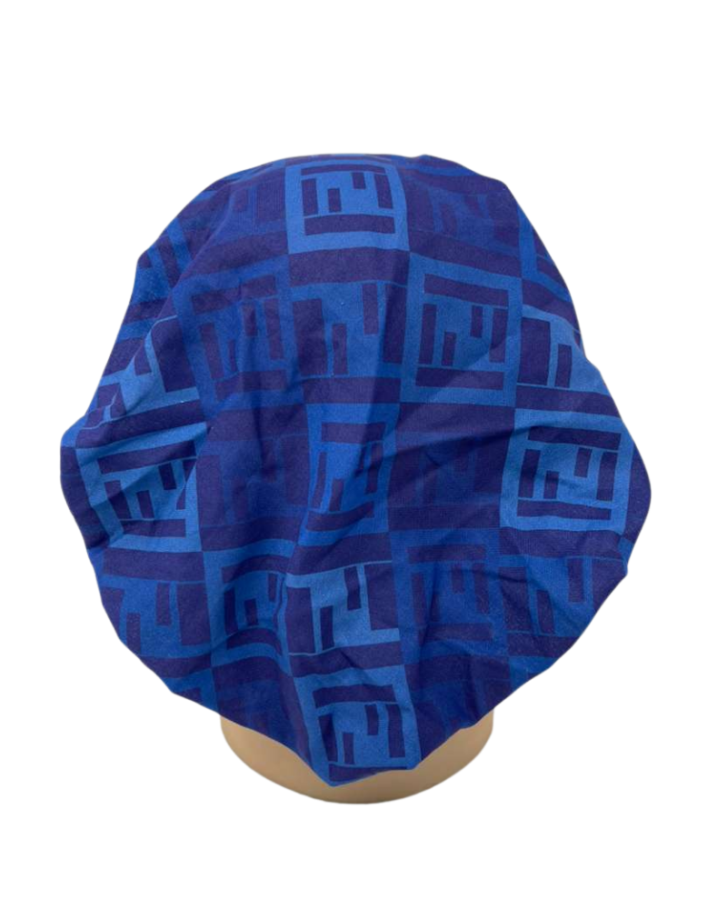 Cherie Navy F Design Short Tails Pre-Tied Bandanna