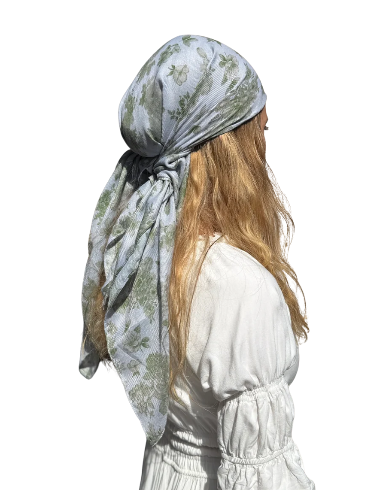 Scarf Bar Sage Garden Square Scarf with Invisible Grip