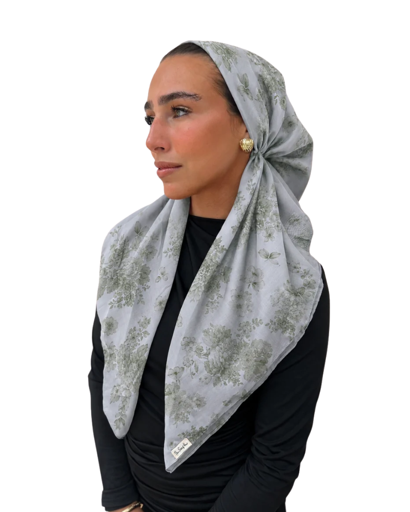 Scarf Bar Sage Garden Classic Pre-Tied Bandanna with Velvet Grip