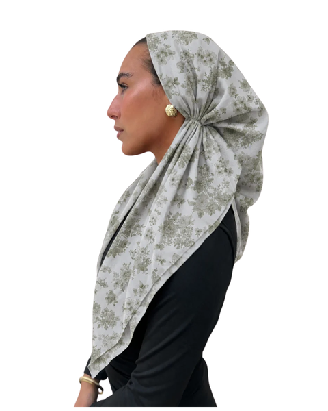 Scarf Bar Sage Garden Open Back Adjustable Pre-Tied Bandanna with Velvet Grip