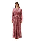 Pen-ky Mauve Pink Crushed Velvet Morning Robe Wrap