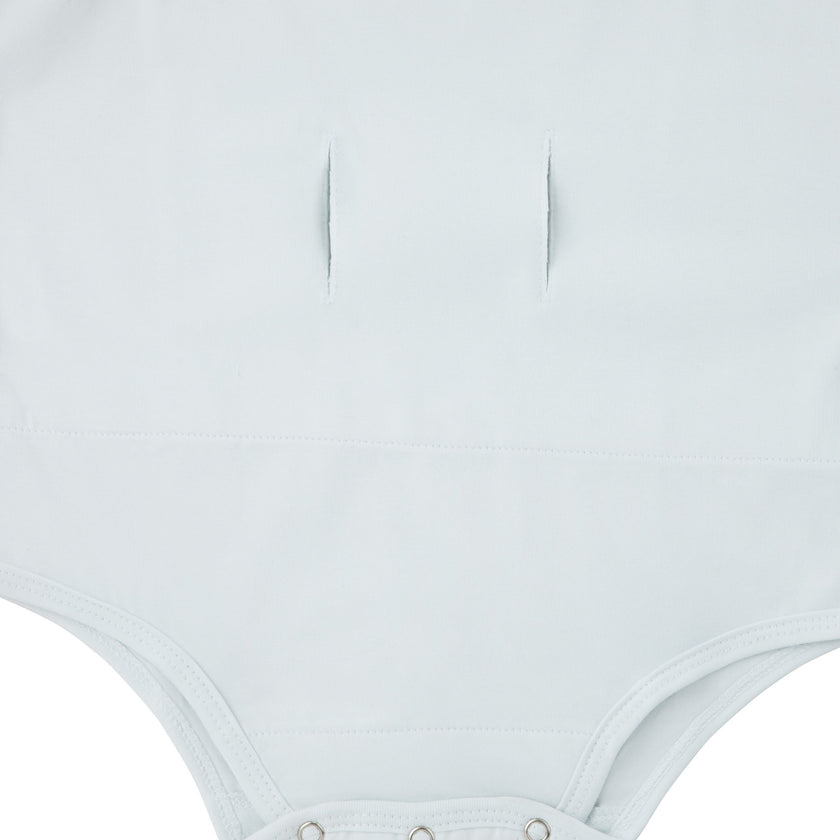 Buttermint White Beginner's Snapped Bodysuit with Shelf Bra / 2 Pack