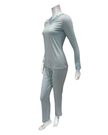 Oh! Zuza Mint Swirl Design Lace V Neck Modal Pajamas Set
