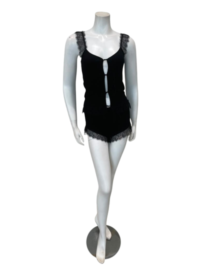Oh! Zuza Black Lace Cami & Shorts Set