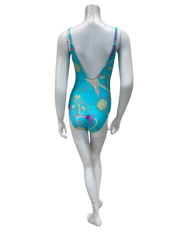 Furstenberg Teal Chains Print Swimsuit Myselflingerie.com