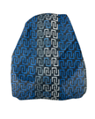 It's Younique Blue Geometrical Shimmer Pre-Tied Open Back Bandanna with Velvet Grip