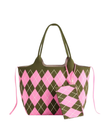 ShiraLeah Pink Robbie Argyle Tote Bag