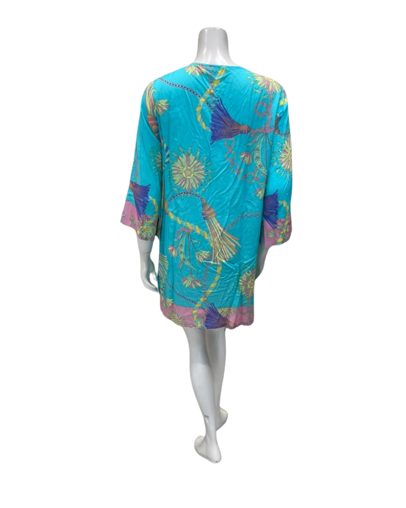 Furstenberg Teal Chains Print Swim Cover Up Myselflingerie.com